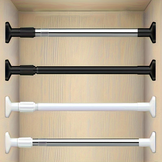 1pc Adjustable Tension Curtain Rod - Multipurpose Heavy-Duty No-Drill Extendable Rod for Shower, Closet, Window, Towel Rack - Metal & Plastic Home Accessory