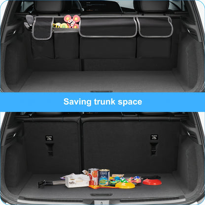 1Pc Car Seat Back Storage Bag Oxford Cloth Car Trunk Organizer With Seat Back Storage, Collapsible Waterproof Large Capacity Multi-pocket Car Tools And Accessories Storage Bag