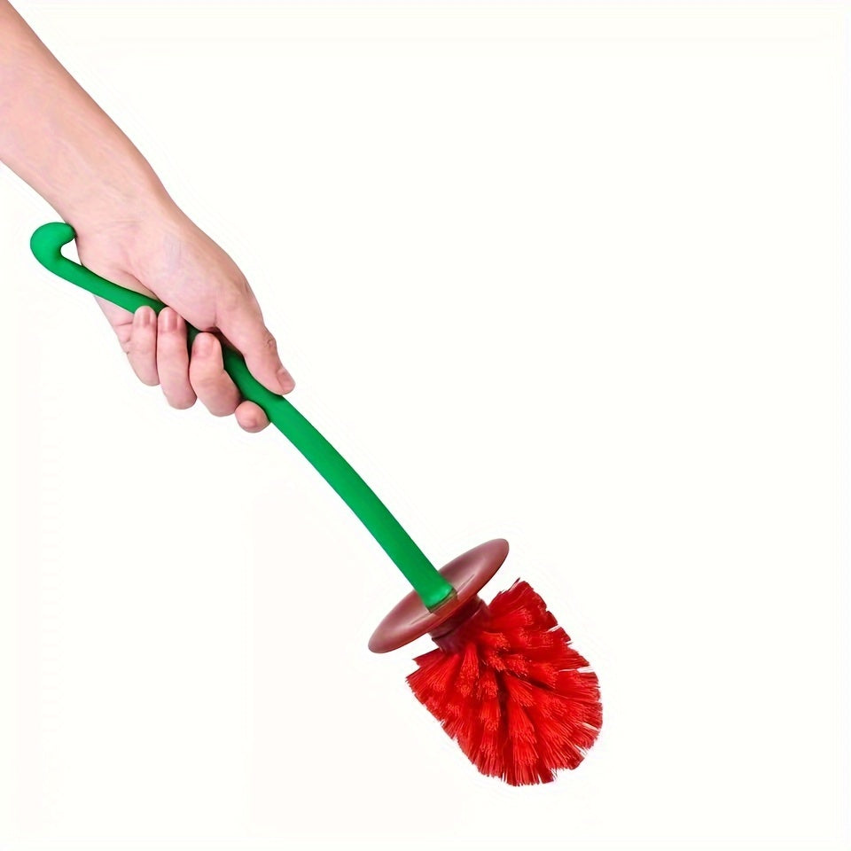 1-Set Cherry-Shaped Toilet Brush and Holder- Durable, Space-Saving Bathroom Cleaning Tool
