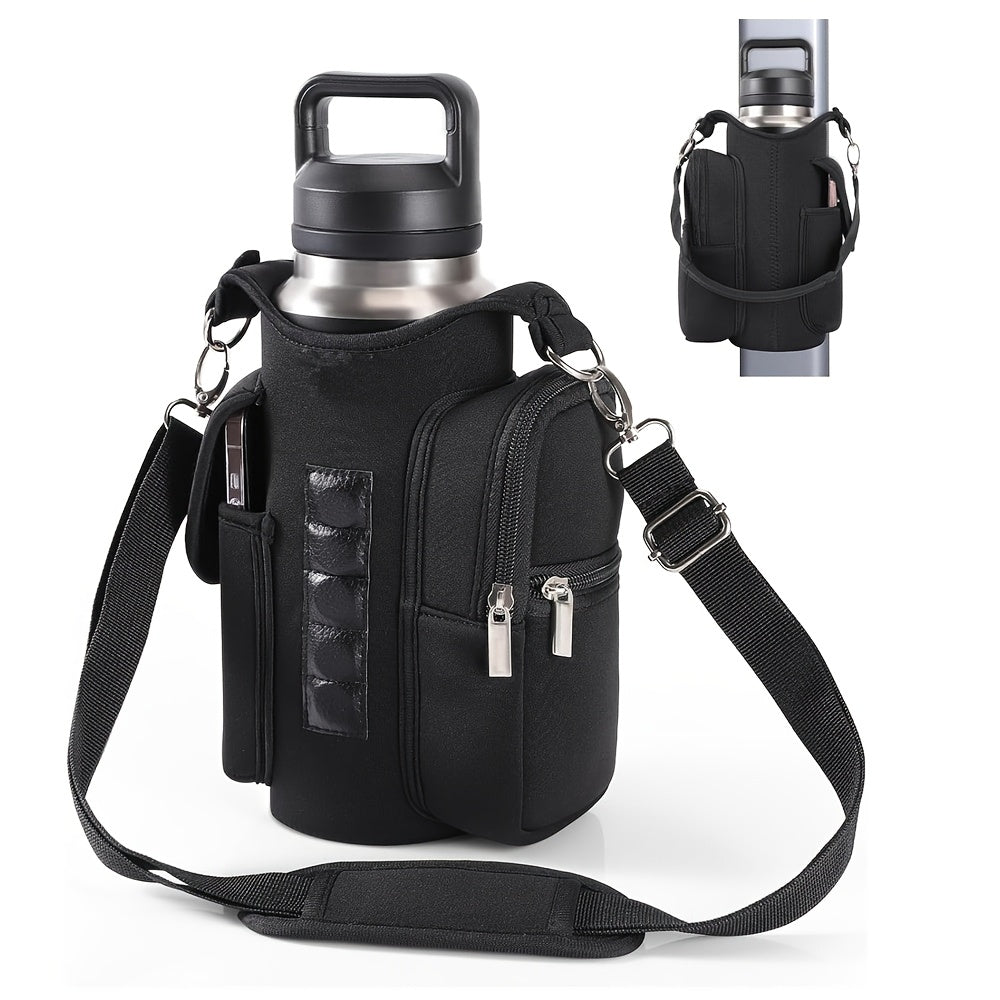 [Fitness Carrying Bag with Shoulder Strap] Fitness Magnetic Bag Water Bottle Holder Fitness Bottle Carrying Bag, with Mobile Phone Pocket and Handle Shoulder Strap Fitness Accessories Storage, Suitable for Men and Women, 5 Bu