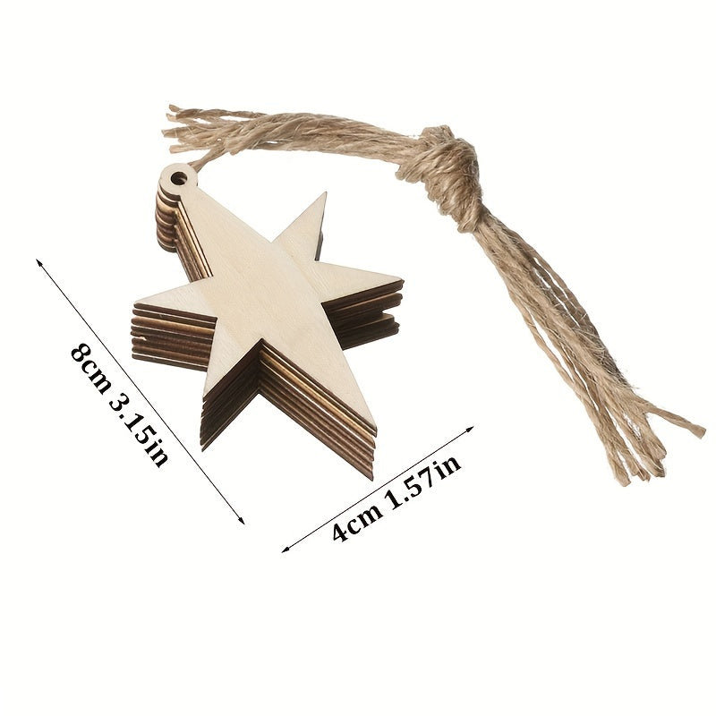 1 Pack, Christmas Pendant Household Decoration Supplies, Wooden Handicrafts, Creative Carving Wood Chips, Christmas Tree Decorations Gifts, Creative Small Gift, Holiday Accessory, Birthday Party Supplies, Birthday Gift, Art C