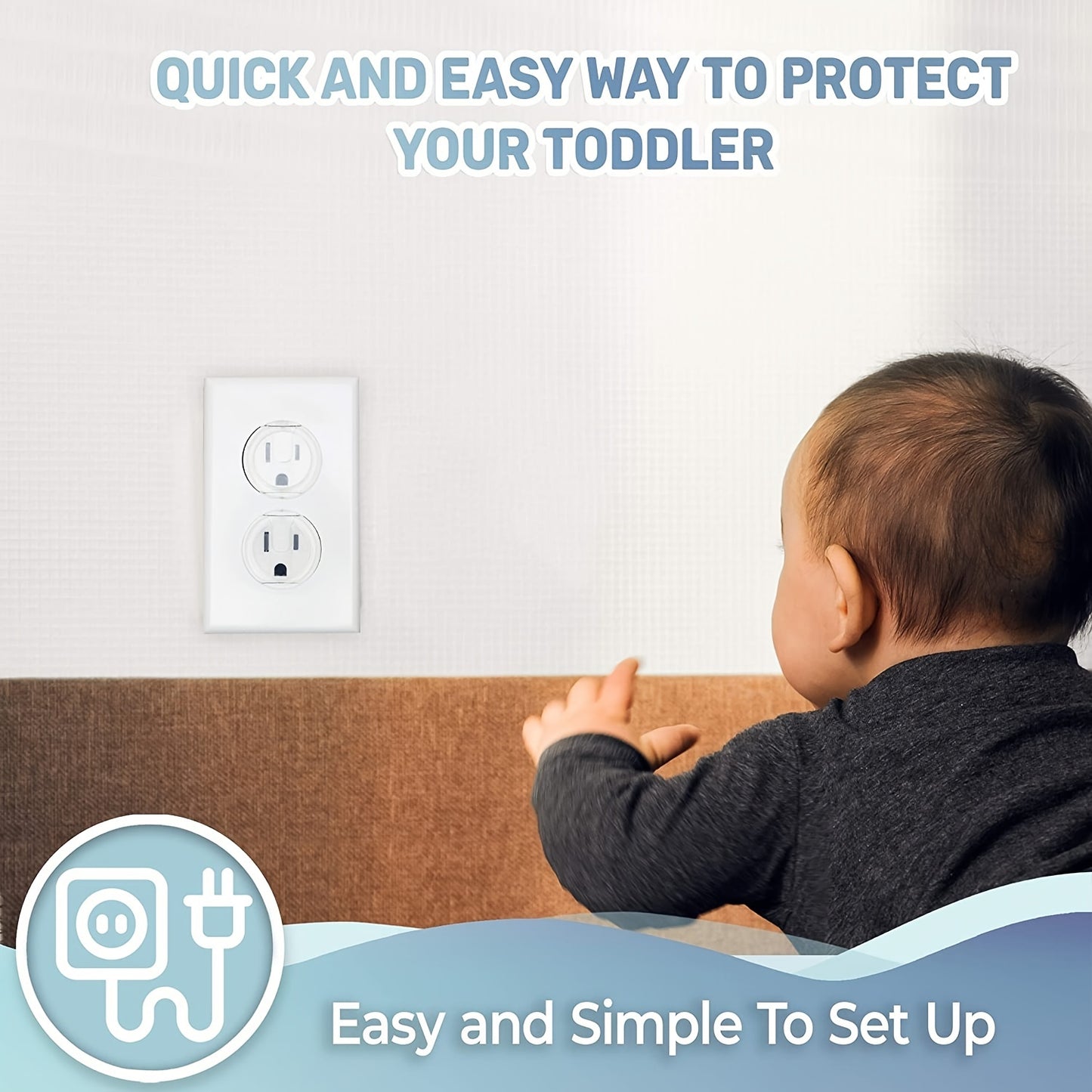 [Safety Outlet Covers] 10pcs Baby Proofing Safety Outlet Covers | Child Secure Electric Plug Protectors, Hidden Handle Square Socket Covers, For Kids Toddler Protection, Christmas, Halloween, Thanksgiving Day Gift