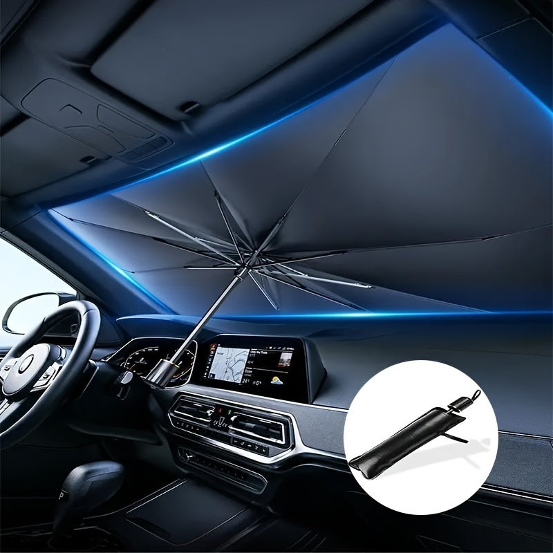 [Car Sunshade] Blackout Car Sunshade | Front Windshield Sunscreen Heat Insulation Sunshade Blocking Plate Car Interior Windshield Small Car Cover Umbrella