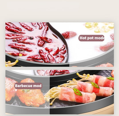 [Electric BBQ Grill Hot Pot] Smokeless Electric BBQ Grill and Hot Pot - Separable, Perfect for Home Cooking