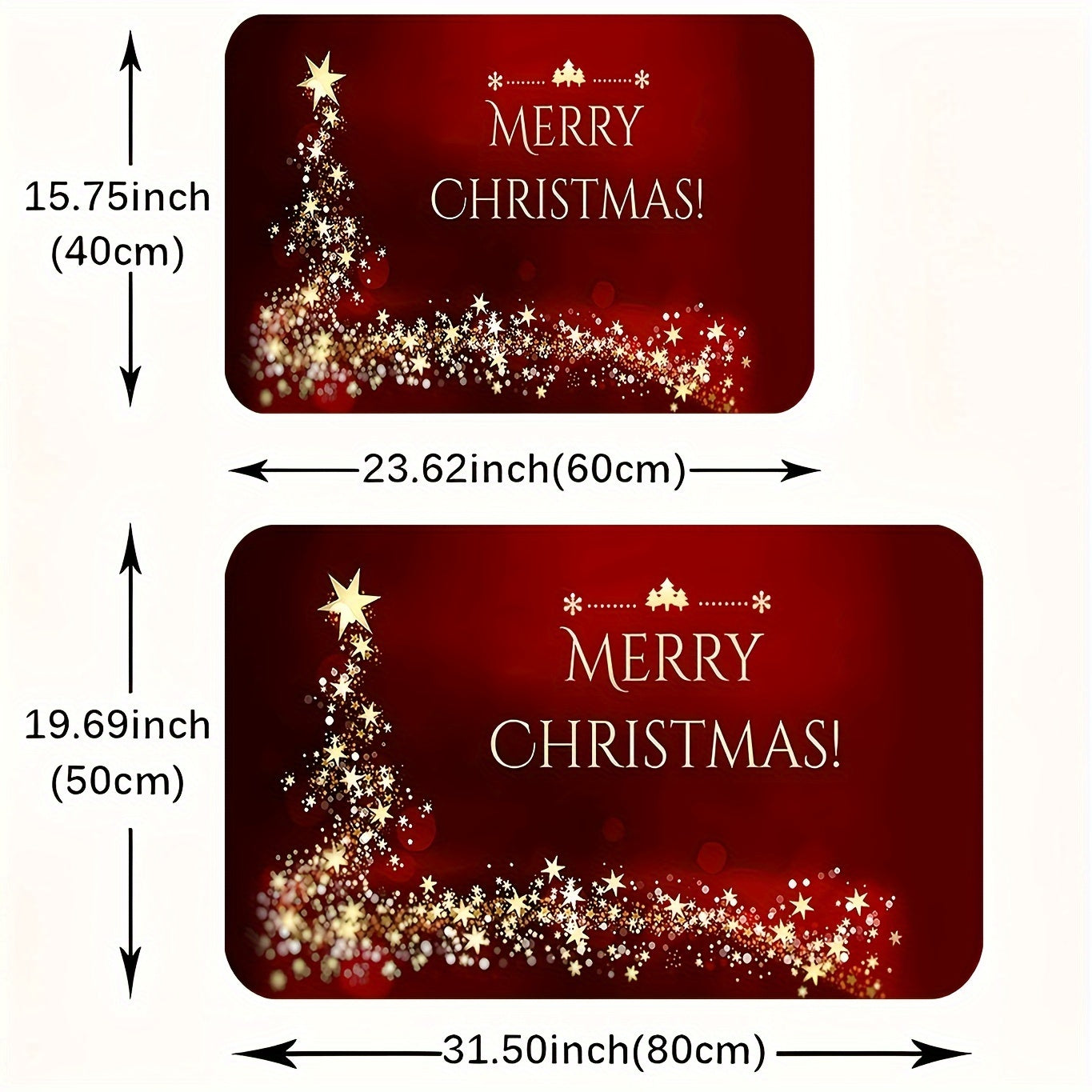 1pc Festive Christmas Welcome Doormat - Anti-Slip, Stain-Resistant, Machine Washable Area Rug with Shiny Star Pattern for Living Room, Bedroom, Kitchen, Office, Holiday Home Decoration - Perfect for Christmas Festival Celebra