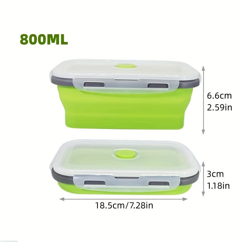 [Silicone Food Container] Collapsible Silicone Food Storage Container - BPA Free - Microwaveable - Freezer, Dishwasher Safe - Space Saving Stackable - Collapsible Leftover or Meal Prep Lunch Box Containers