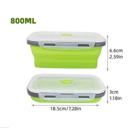 [Silicone Food Container] Collapsible Silicone Food Storage Container - BPA Free - Microwaveable - Freezer, Dishwasher Safe - Space Saving Stackable - Collapsible Leftover or Meal Prep Lunch Box Containers