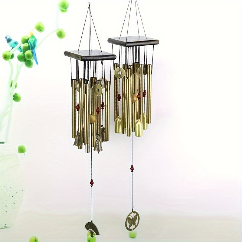 1pc Large Copper Bell Outdoor Wind Chimes - Antique Style, Aluminum Alloy Tubes, Door Hanging, Garden Home Decoration, Yard Art Decor for Outdoor Spaces