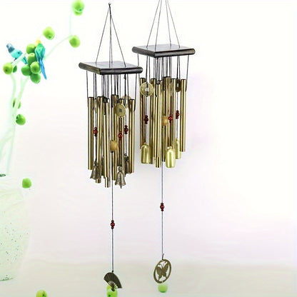 1pc Large Copper Bell Outdoor Wind Chimes - Antique Style, Aluminum Alloy Tubes, Door Hanging, Garden Home Decoration, Yard Art Decor for Outdoor Spaces