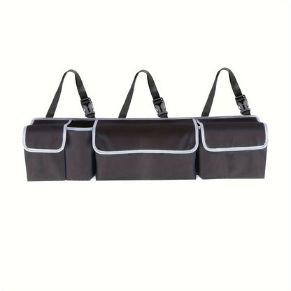 1Pc Car Seat Back Storage Bag Oxford Cloth Car Trunk Organizer With Seat Back Storage, Collapsible Waterproof Large Capacity Multi-pocket Car Tools And Accessories Storage Bag