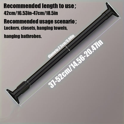 1pc Adjustable Tension Curtain Rod - Multipurpose Heavy-Duty No-Drill Extendable Rod for Shower, Closet, Window, Towel Rack - Metal & Plastic Home Accessory