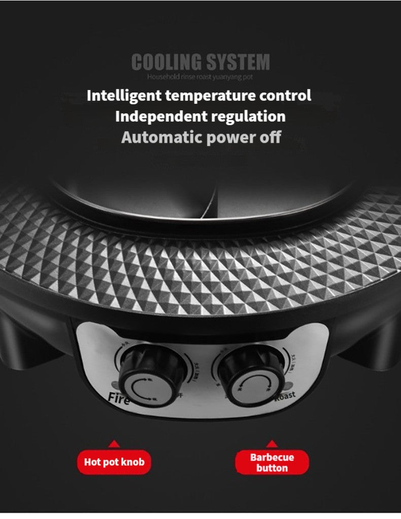 [Electric BBQ Grill Hot Pot] Smokeless Electric BBQ Grill and Hot Pot - Separable, Perfect for Home Cooking