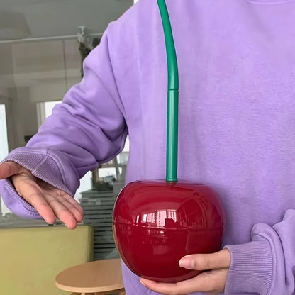 1-Set Cherry-Shaped Toilet Brush and Holder- Durable, Space-Saving Bathroom Cleaning Tool