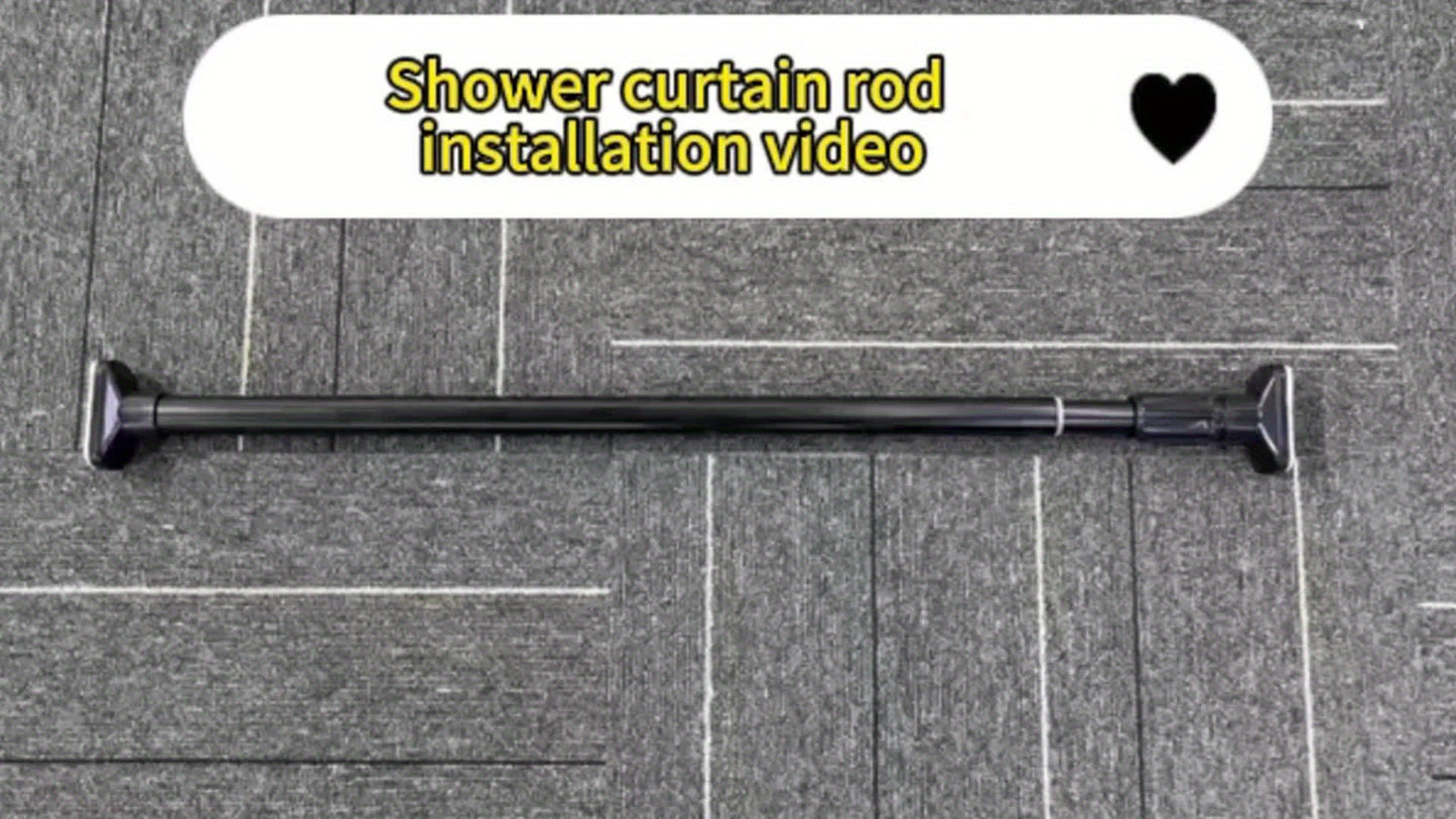 1pc Adjustable Tension Curtain Rod - Multipurpose Heavy-Duty No-Drill Extendable Rod for Shower, Closet, Window, Towel Rack - Metal & Plastic Home Accessory