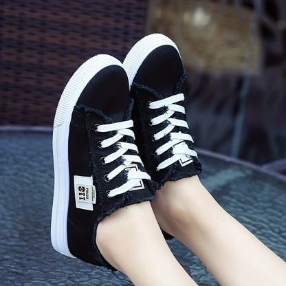 [Casual Canvas Shoes] White Women's Casual Round Toe Solid Color Canvas Shoes | Flat Bottom, PVC Sole, Fabric Upper And Insole, Hand Wash, No Dry Clean, Spring, Autumn, All Season 2022