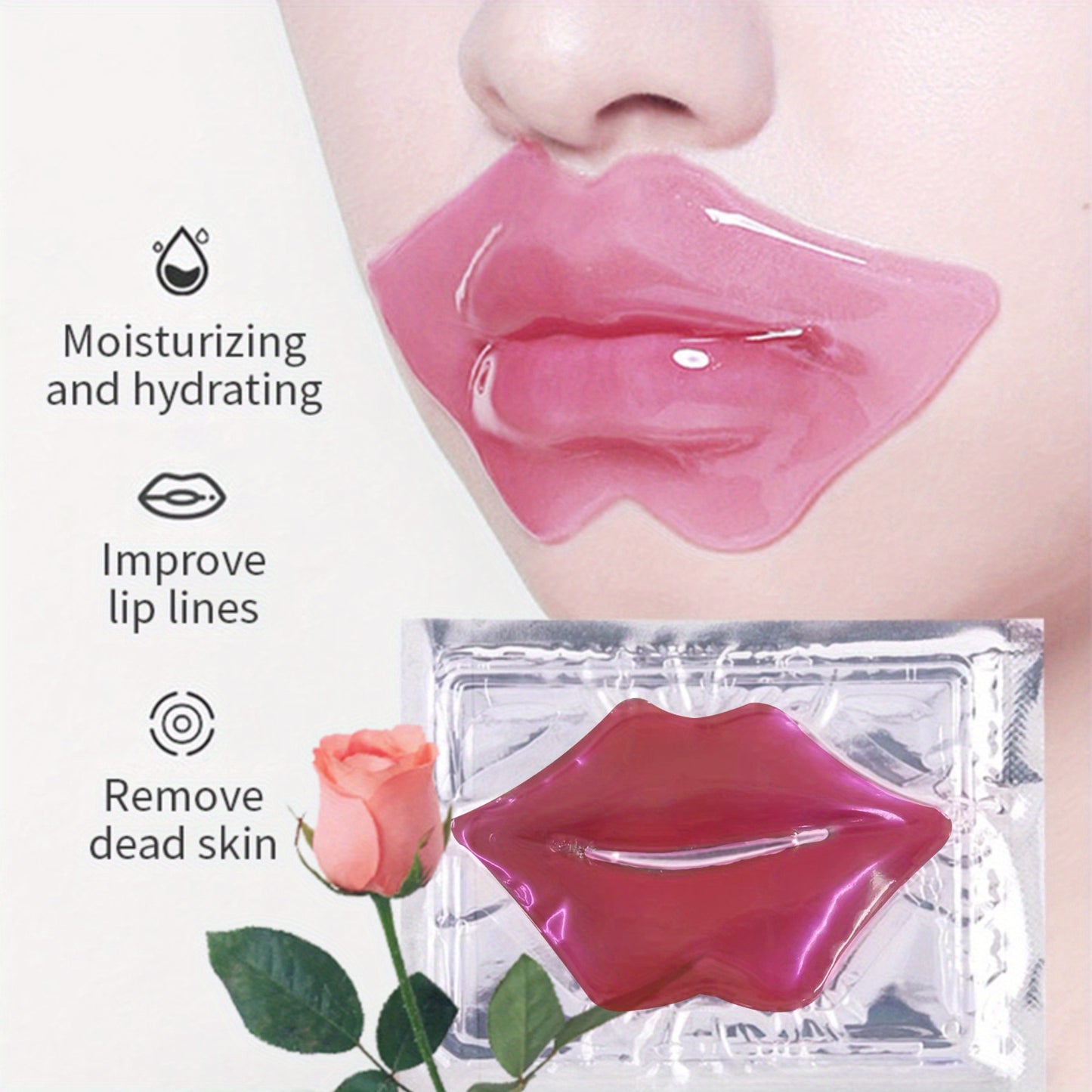 10Pcs Pink Crystal Lip Mask Patches, Hydrating And Moisturizing, Keep All-Day Moisture For Lip, Long-lasting Effect, The Lip Line, Great For Fight Chapped, Plump Lips