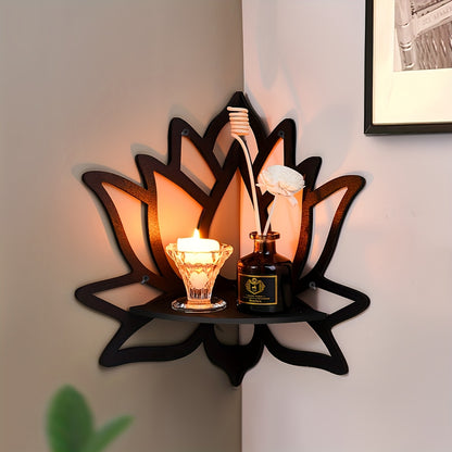 [Creative Lotus Shelf] 1pc Creative Lotus Flower Wall Corner Shelf | Right Angle Decorative Shelf for Home & Wall Decoration