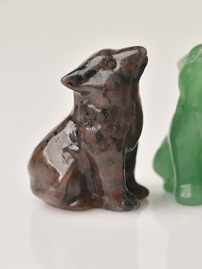 1pc 3. 5cm/1. 38in Crystal Carving Wolf, Pocket Decoration, Bare Stone, Home Decoration