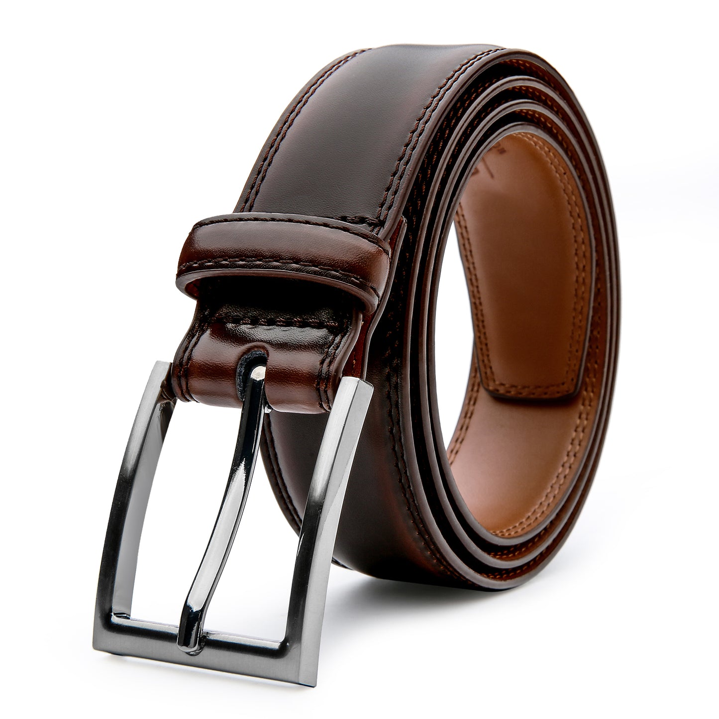 [Classic Men's Leather Belt] Classic & Fashion Men's Leather Belt | Single Prong Buckle for Jeans, Pants, Work & Business - Gift for Dad & Husband