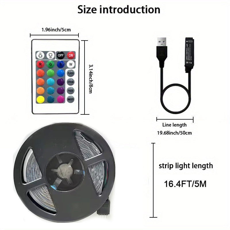 1 Set Of USB DIY Backlight TV Light Belt, LED Strip Lights, 3.28FT/9.84FT SMD 2835 LED Flexible Cabinet Light For Home Decoration