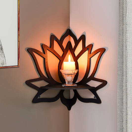 [Creative Lotus Shelf] 1pc Creative Lotus Flower Wall Corner Shelf | Right Angle Decorative Shelf for Home & Wall Decoration