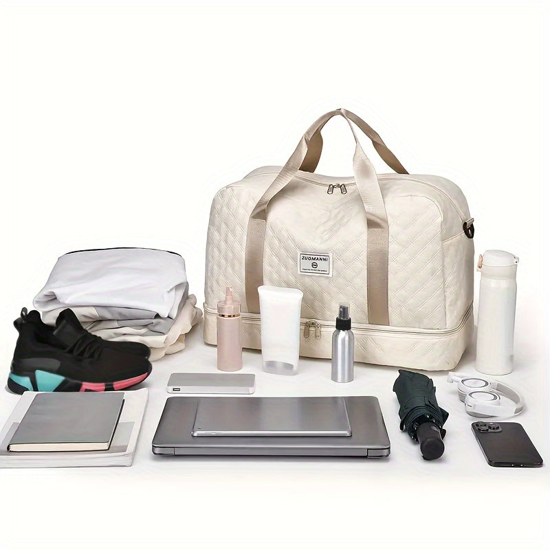 [Luxury Travel Bag] Extra Large Luxury Women's Gym Duffel Travel Bag | Multifunctional with Wet/Dry Separation, Convenient Side Pockets, and Independent Shoe Compartment - Lightweight Maternity Bag Storage Bag for Short Trip