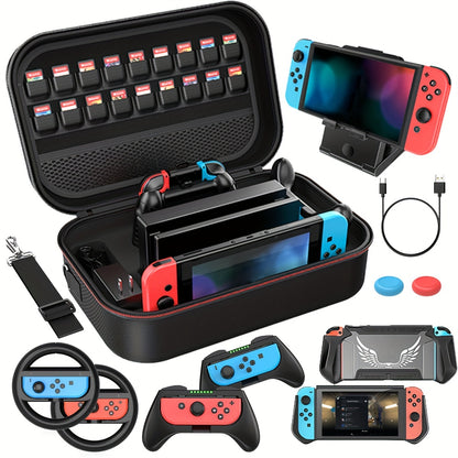 12 In 1For Switch Handheld Large Capacity Accessories Storage Bag Travel Bag Set With Shoulder Straps Suitable For Giving Valentine's Day, Christmas, And New Year Gifts