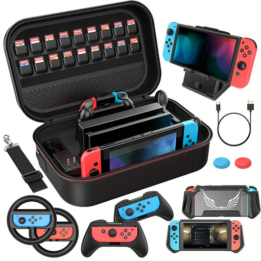 12 In 1For Switch Handheld Large Capacity Accessories Storage Bag Travel Bag Set With Shoulder Straps Suitable For Giving Valentine's Day, Christmas, And New Year Gifts