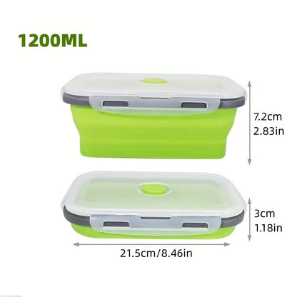 [Silicone Food Container] Collapsible Silicone Food Storage Container - BPA Free - Microwaveable - Freezer, Dishwasher Safe - Space Saving Stackable - Collapsible Leftover or Meal Prep Lunch Box Containers