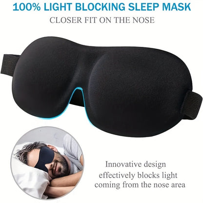 [Blackout Eye Mask] 1/3/5/10 Pack Pure Black 3D Contoured Eye Mask | Soft Comfortable Ergonomic Design, Hypoallergenic & Fragrance-Free, Pure Blackout for Adults, Men & Women - Travel, Home, Office Use, Sleep Enhancement | Mo