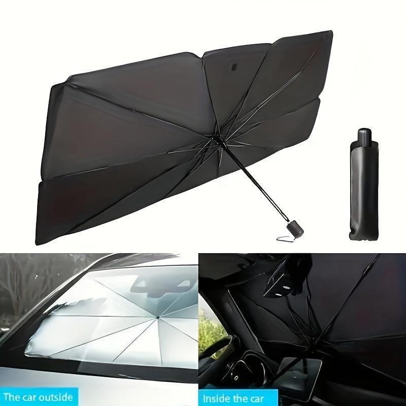 [Car Sunshade] Blackout Car Sunshade | Front Windshield Sunscreen Heat Insulation Sunshade Blocking Plate Car Interior Windshield Small Car Cover Umbrella