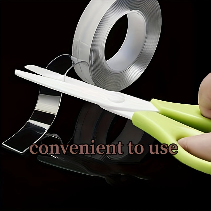 1pc 3 Styles Fixing Tape, Transparent, Easy To Use, Strong Viscosity, Suitable For Wall Fixing, Home Decoration