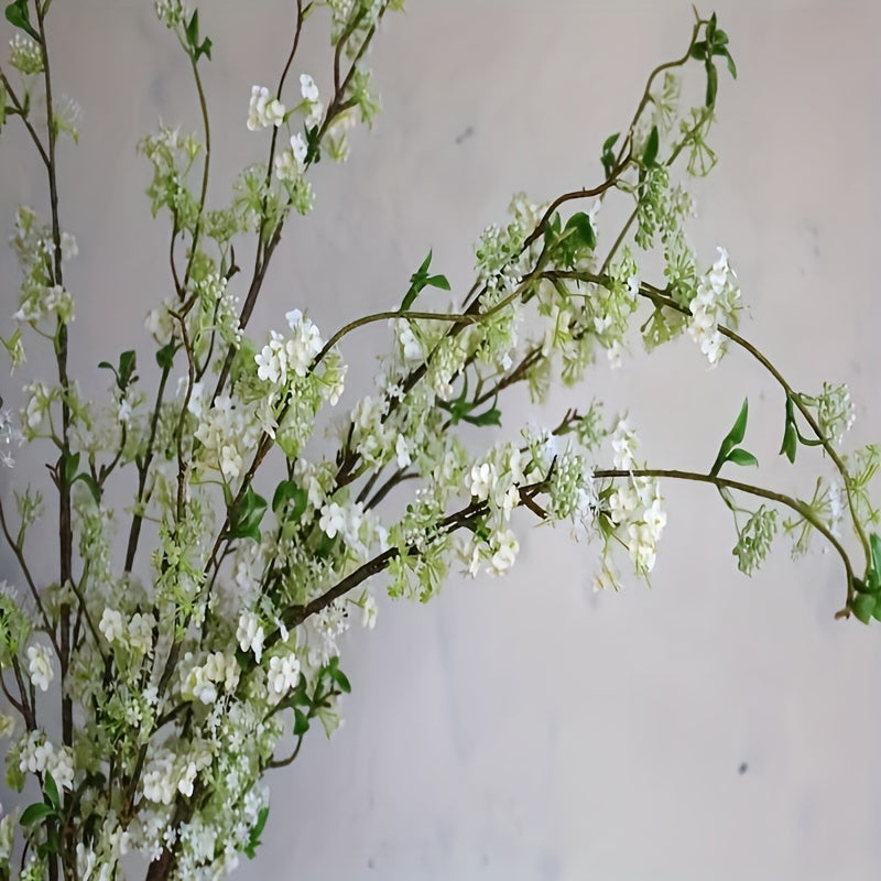 [39inch Cream Artificial Blossom] 1/5/10pcs, 39inch Cream Artificial Blossom Branch With Buds, Faux Spring Plant Stem, Centerpieces Floral Wedding Home Decoration Gifts, Room Decoration, Aesthetic Room Decor, Garden Decor, Ho