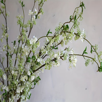 [39inch Cream Artificial Blossom] 1/5/10pcs, 39inch Cream Artificial Blossom Branch With Buds, Faux Spring Plant Stem, Centerpieces Floral Wedding Home Decoration Gifts, Room Decoration, Aesthetic Room Decor, Garden Decor, Ho