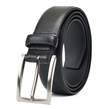 [Classic Men's Leather Belt] Classic & Fashion Men's Leather Belt | Single Prong Buckle for Jeans, Pants, Work & Business - Gift for Dad & Husband