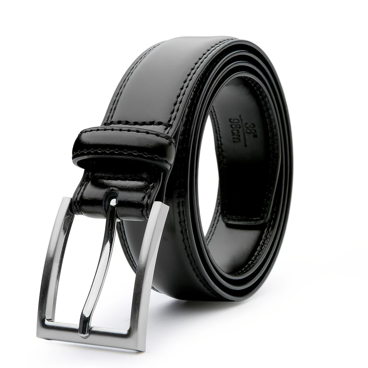 [Classic Men's Leather Belt] Classic & Fashion Men's Leather Belt | Single Prong Buckle for Jeans, Pants, Work & Business - Gift for Dad & Husband