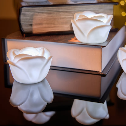 [6pcs Luminous Rose Flower Decor] 6pcs, Led Electronic Luminous Rose Flower, Valentine's Day Gift, Home Decoration, Countertop Decoration, Proposal Candle Rose, Wedding Rose, Valentine's Day Scene Decoration