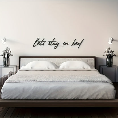"Let's Stay in Bed" Metal Wall Art Sculpture - Art Deco Inspired, Iron Home Decor, Perfect for Wedding Gift, Love Theme, Versatile Floor Mount, Ideal for Christmas, Thanksgiving, Valentine's Celebrations, Spring Festival Occa
