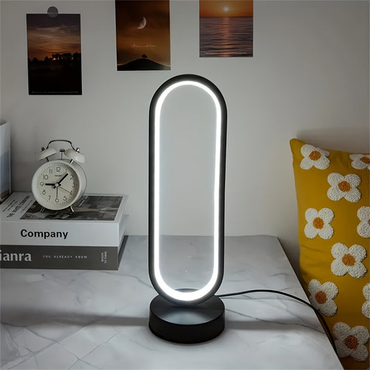 1pc Creative Oval Eye Protection Desk Lamp, 3-color LED Energy-saving Desk Lamp With Switch, USB Power Desk Lamp, Bedroom, Office, Bedside Table, Bookshelf, Living Room, Home Decoration Lighting, Birthday Gift For Parents/lea