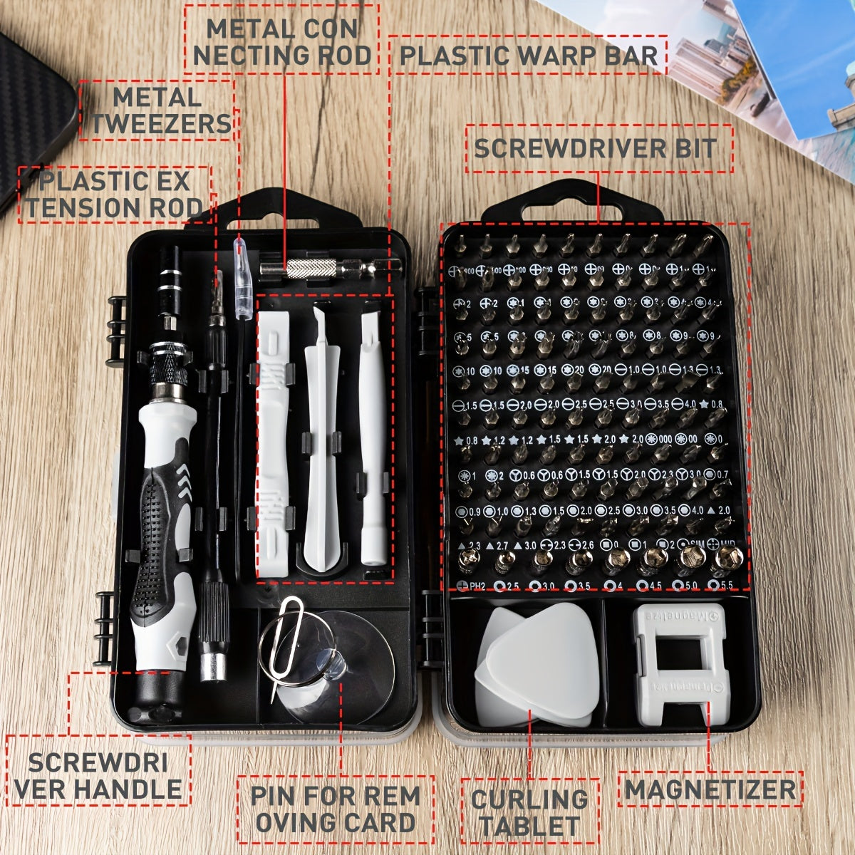 117in 1 Precision Screwdriver Set, Electronics Magnetic Repair Tool Kit with Case for Repair Computer, for iPhone, PC, Cellphone, Laptop, for Switch, PS4, Game Console, Watch, Glasses Etc