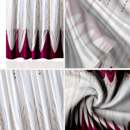 [Contemporary Curtains] 2pcs, 2D FLAT PRINTING Curtains, Contemporary Curtains red Durable 100% Polyester Fabric (without rod, No movement, no battery) Art Deco Festive for Living Room, Bedroom, Kitchen, Bathroom Decor, 2D Fl