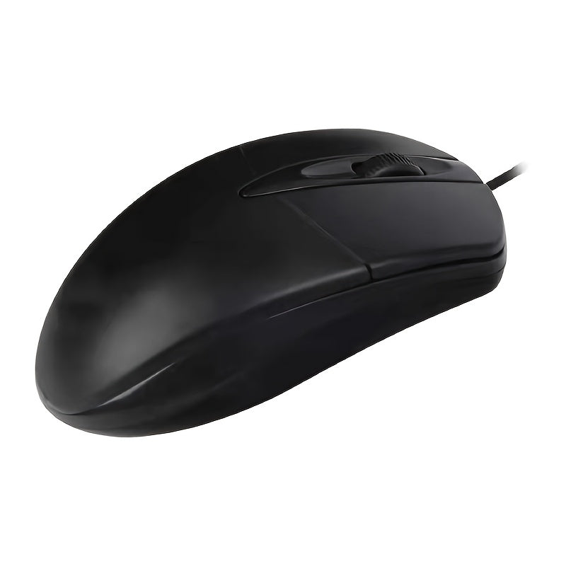 1pc Ambidextrous Wired USB Optical Mouse, 1200DPI Trackball, Smooth Movement on Various Surfaces, Anti-Slip Roller, Compatible with PC, Notebook, Desktop - Plastic, Wheel-Mouse, No Battery Required