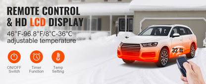 SucceBuy Car Heater 2/5/8KW Diesel Air Heater 12V With Silencer Remote Control Truck Boat Bus Trailer Air Diesel Parking Heater