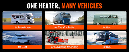 SucceBuy Car Heater 2/5/8KW Diesel Air Heater 12V With Silencer Remote Control Truck Boat Bus Trailer Air Diesel Parking Heater