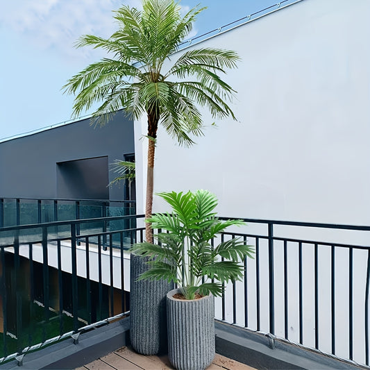 1pc 20" Fake Plants, Large Tropical Palm Tree, Artificial Monstera Faux Plant Tree In Pot For Indoor Outdoor Home Office Garden Decoration
