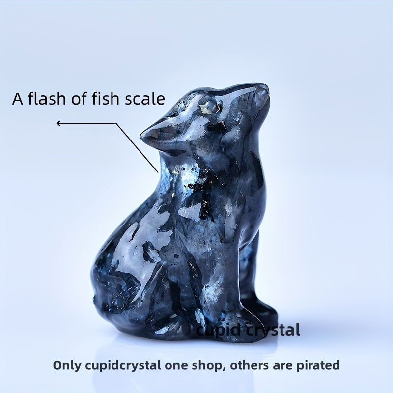 1pc 3. 5cm/1. 38in Crystal Carving Wolf, Pocket Decoration, Bare Stone, Home Decoration