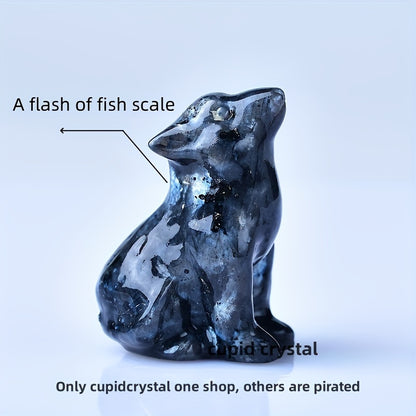 1pc 3. 5cm/1. 38in Crystal Carving Wolf, Pocket Decoration, Bare Stone, Home Decoration