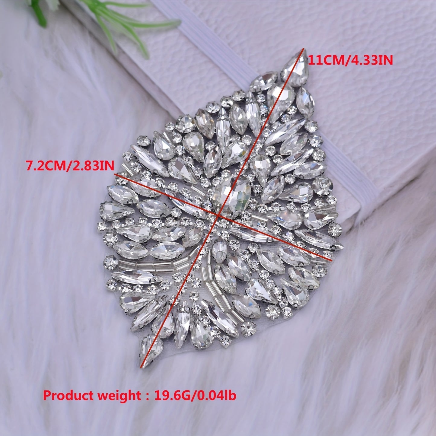 [Silvery Rhinestone Applique Patch] 2pcs Silvery Rhinestone Applique Patch - Sewing Iron-On Dress Shoes Decoration Accessories