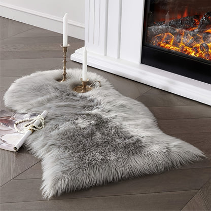 1pc Soft and Fluffy Sheepskin Carpet - Non-slip Artificial Fur Carpet for Bedroom, Living Room and Game Room - Washable and Durable - Very Suitable for Home Decoration and Dormitory