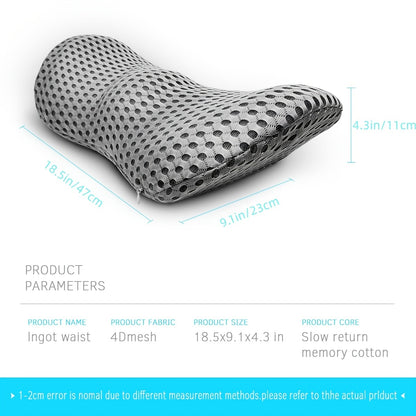 Supreme Memory Foam Lumbar Pillow - Scientific Contour for Instant Pain Relief - Premium Support for Car, Office, Recliner & Bed - Ergonomic Streamline Design for Ultimate Comfort